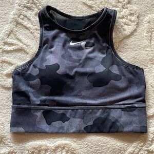 Nike Navy and Gray Camo Sports Bra